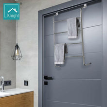 Load image into Gallery viewer, KNIGHT Over the Door 4 Tier Towel Rail Clothes Airer in Chrome Plated Metal Knight 
