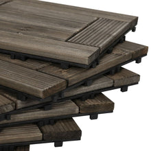 Load image into Gallery viewer, Set of 27 Wooden Interlocking Decking Tiles, 30 x 30 cm, Total 2.5?, Grey Outsunny 