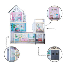 Load image into Gallery viewer, Olivia&#39;s Little World Large Dreamland Wooden Dolls House 3-Floors &amp; 18 Pcs pasal 
