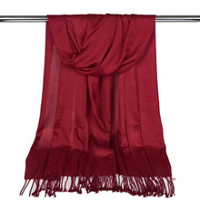 Load image into Gallery viewer, Long Line Pashmina Shawl Scarf Soft Touch pasal 180 x 60 Burgundy 