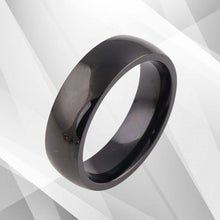 Load image into Gallery viewer, 6mm Wide Tungsten Carbide Band Sparkling Black Ring Contemporary Comfort Fit UK Unbranded 