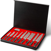Load image into Gallery viewer, Koi Artisan Professional Knife Set - Laser Etched Box (9 Pcs set) KOI ARTISAN 