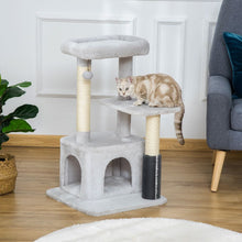 Load image into Gallery viewer, Cat Tree Climbing Activity Center with Scratching Massage Toy Hanging Ball Pawhut 