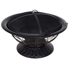 Load image into Gallery viewer, Outsunny Steel Lift-Top Screen Firepit Black HOMCOM 