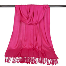 Load image into Gallery viewer, Long Line Pashmina Shawl Scarf Soft Touch pasal 180 x 60 Shocking Pink 