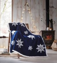 Load image into Gallery viewer, Snowflake Throw Red Home Linen Portfolio Home 