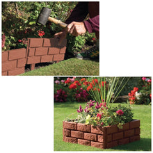 Load image into Gallery viewer, 4PK Hammer in Lawn Edging Edge Garden Fence Brick Effect Unbranded 