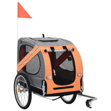 Load image into Gallery viewer, Dog Bike Trailer Sturdy Steel Frame vidaXL orange and grey 
