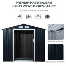 Load image into Gallery viewer, Lockable Garden Shed Large Patio Roofed Foundation 7ft x 4ft,Grey Vent Outsunny 