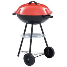 Load image into Gallery viewer, Portable XXL Charcoal Kettle BBQ Grill with Wheels 44 cm vidaXL 