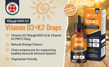 Load image into Gallery viewer, Vitamin D3 4000iu + K2 MK7 25µg Orange Liquid Drops I High Strength 30ml Bottle Prowise Healthcare 
