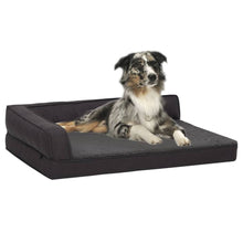 Load image into Gallery viewer, Ergonomic Dog Bed Mattress Linen Look Fleece vidaXL black 60 x 42 cm 
