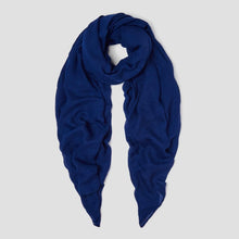 Load image into Gallery viewer, Oversized Scarf with Plain Cotton Design Pasal 150 x 180 Dark Blue 