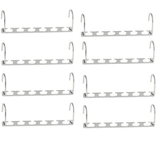 Load image into Gallery viewer, U Design Space Saving Hangers Holder Clothing Rack Wardrobe Organiser Hangers Pasal Silver 8 Pack 