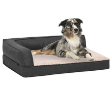 Load image into Gallery viewer, Ergonomic Dog Bed Mattress Linen Look Fleece vidaXL dark grey and cream 60 x 42 cm 