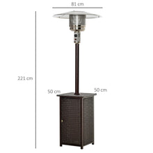 Load image into Gallery viewer, Outdoor Gas Heater 12 Kw Free Standing Rattan Furniture Wicker Table Top Warm HOMCOM 