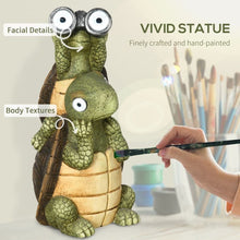 Load image into Gallery viewer, Vivid 2 Tortoises Sculpture Garden Statue with Solar LED Light Outdoor Ornament Outsunny 