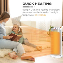 Load image into Gallery viewer, Indoor Space Heater Oscillating Ceramic Heater w/ Adjustable Modes 1000W/2000W HOMCOM 