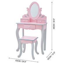 Load image into Gallery viewer, Fantasy Fields Pink Dressing Tables Vanity Table With Mirror &amp; Stool TD-12851A pasal 