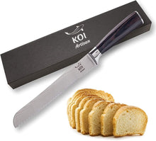 Load image into Gallery viewer, KOI ARTISAN Large Bread Knife - 8 Inch Razor Sharp Edge KOI ARTISAN 