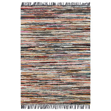 Load image into Gallery viewer, Hand-woven Chindi Rug Leather 80x160 cm to 190x280 cm Pasal multicolour 80 x 160 cm 