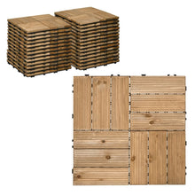 Load image into Gallery viewer, Pack of 27 Interlocking Decking Tiles 30x30cm Outdoor Flooring, 2.5?, Brown Outsunny 
