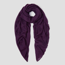 Load image into Gallery viewer, Oversized Scarf with Plain Cotton Design Pasal 150 x 180 Plum 