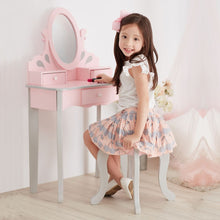 Load image into Gallery viewer, Fantasy Fields Pink Dressing Tables Vanity Table With Mirror &amp; Stool TD-12851A pasal 