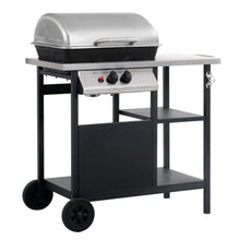 Load image into Gallery viewer, Gas BBQ Grill with 3-layer Side Table Black and Silver vidaXL 