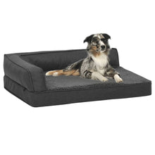 Load image into Gallery viewer, Ergonomic Dog Bed Mattress Linen Look Fleece vidaXL dark grey 90 x 64 cm 