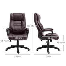 Load image into Gallery viewer, High Back 6 Points Vibration Massage Executive Office Chair, Brown Vinsetto Unbranded 