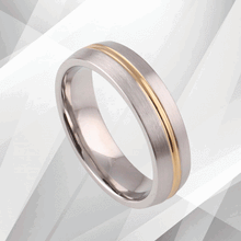 Load image into Gallery viewer, Gorgeous Mens Premium Titanium Wedding Band Ring 18Ct Yellow And White Gold Over Unbranded 