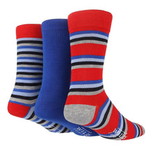 Load image into Gallery viewer, Wildfeet - Mens 3pk Jacquards Socks Pasal Grey / Red Stripe 7-11 UK 