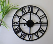 Load image into Gallery viewer, Black Metal Roman Numeral Wall Clock 39cm pasal 
