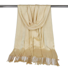 Load image into Gallery viewer, Long Line Pashmina Shawl Scarf Soft Touch pasal 180 x 60 Beige 