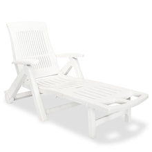 Load image into Gallery viewer, Sun Lounger with Footrest Plastic White vidaXL 