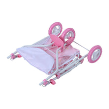 Load image into Gallery viewer, Olivia&#39;s Little World Double Twin Baby Doll Pram Stroller Pink Stars OL-00012 pasal 