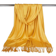 Load image into Gallery viewer, Long Line Pashmina Shawl Scarf Soft Touch pasal 180 x 60 Yellow 