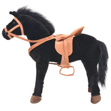 Load image into Gallery viewer, Standing Toy Horse Plush Black Pasal 