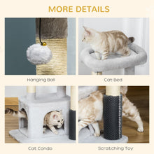 Load image into Gallery viewer, Cat Tree Climbing Activity Center with Scratching Massage Toy Hanging Ball Pawhut 