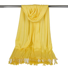 Load image into Gallery viewer, Long Line Pashmina Shawl Scarf Soft Touch pasal 180 x 60 Light Yellow 