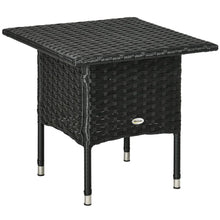 Load image into Gallery viewer, PE Rattan Outdoor Coffee Table, Rattan Side Table for Patio, Garden, Black Outsunny 