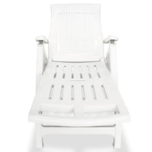 Load image into Gallery viewer, Sun Lounger with Footrest Plastic White vidaXL 
