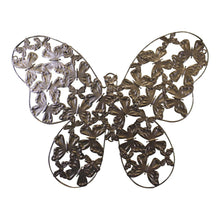 Load image into Gallery viewer, Large Silver Metal Butterfly Design Wall Decor Geko 