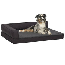 Load image into Gallery viewer, Ergonomic Dog Bed Mattress Linen Look Fleece vidaXL black 90 x 64 cm 