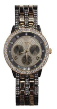 Load image into Gallery viewer, Ny London Gents Bling Watch Pi-7554 Gold-Blk Unbranded 