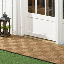 Load image into Gallery viewer, Pack of 27 Interlocking Decking Tiles 30x30cm Outdoor Flooring, 2.5?, Brown Outsunny 