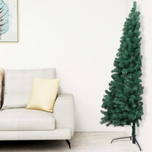 Load image into Gallery viewer, Artificial Half Christmas Tree with Stand PVC Green/White Multi Sizes vidaXL 