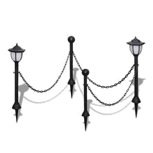 Load image into Gallery viewer, Chain Fence with Solar Lights Two LED Lamps Two Poles Pasal 